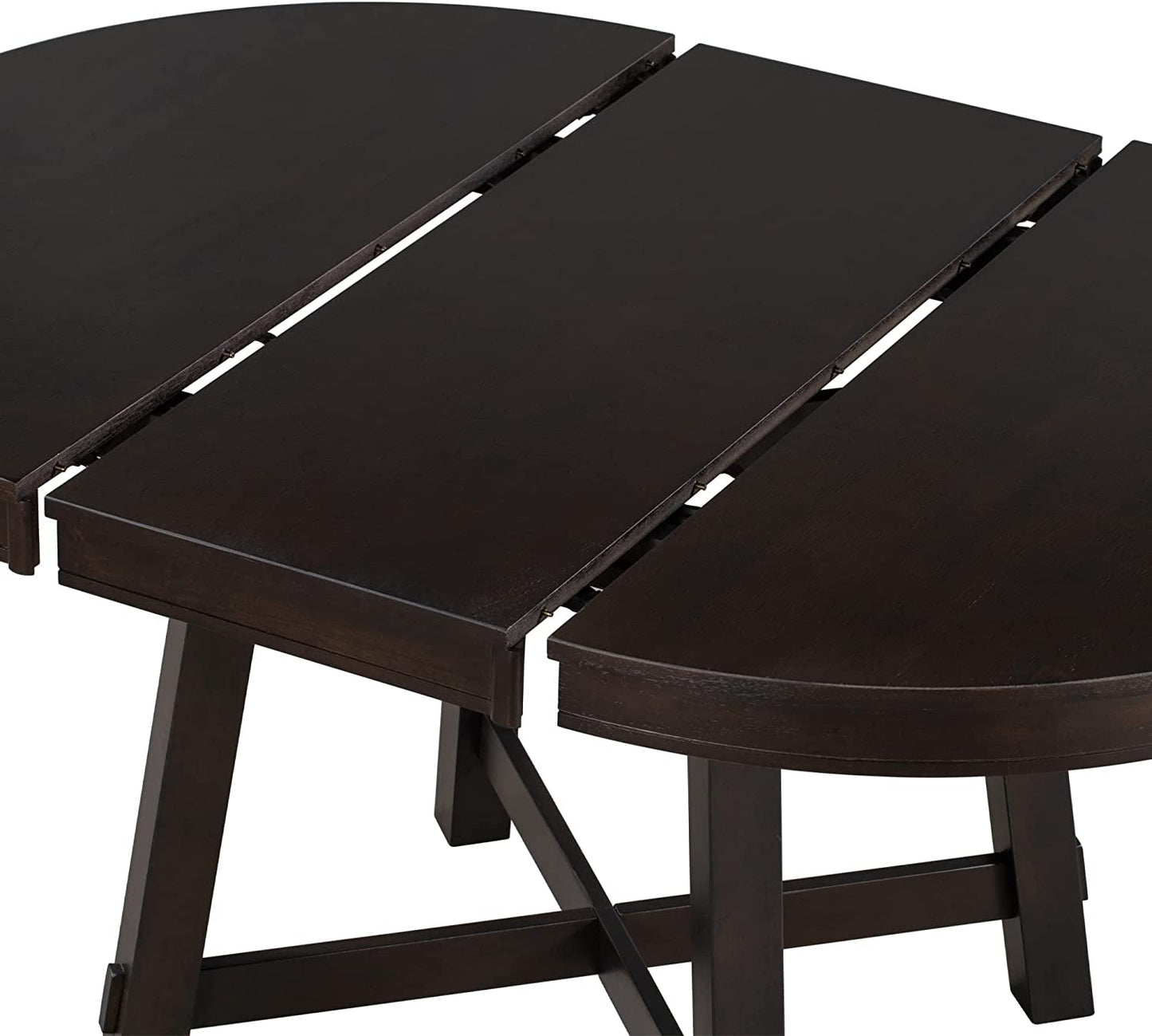 Espresso Extendable Farmhouse round Wood Table