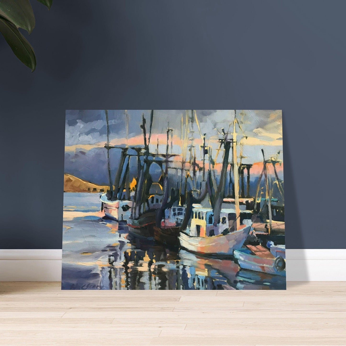 'Midnight Fleet' Coastal I 16x20 Museum-Quality Matte Paper Poster | Original Artwork by American Artist Barbara Cleary