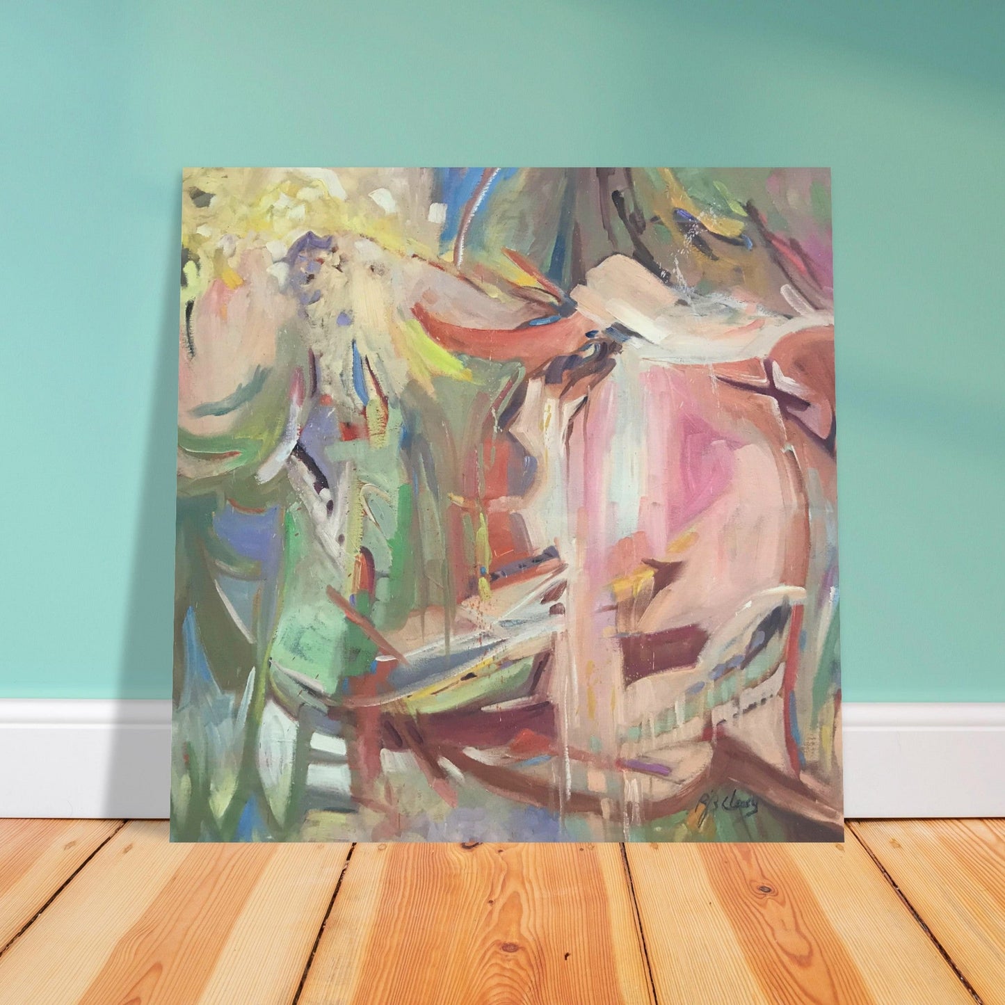 'All Seasons' Abstract I 16x16 Museum-Quality Matte Paper Poster | Original Artwork by American Artist Barbara Cleary