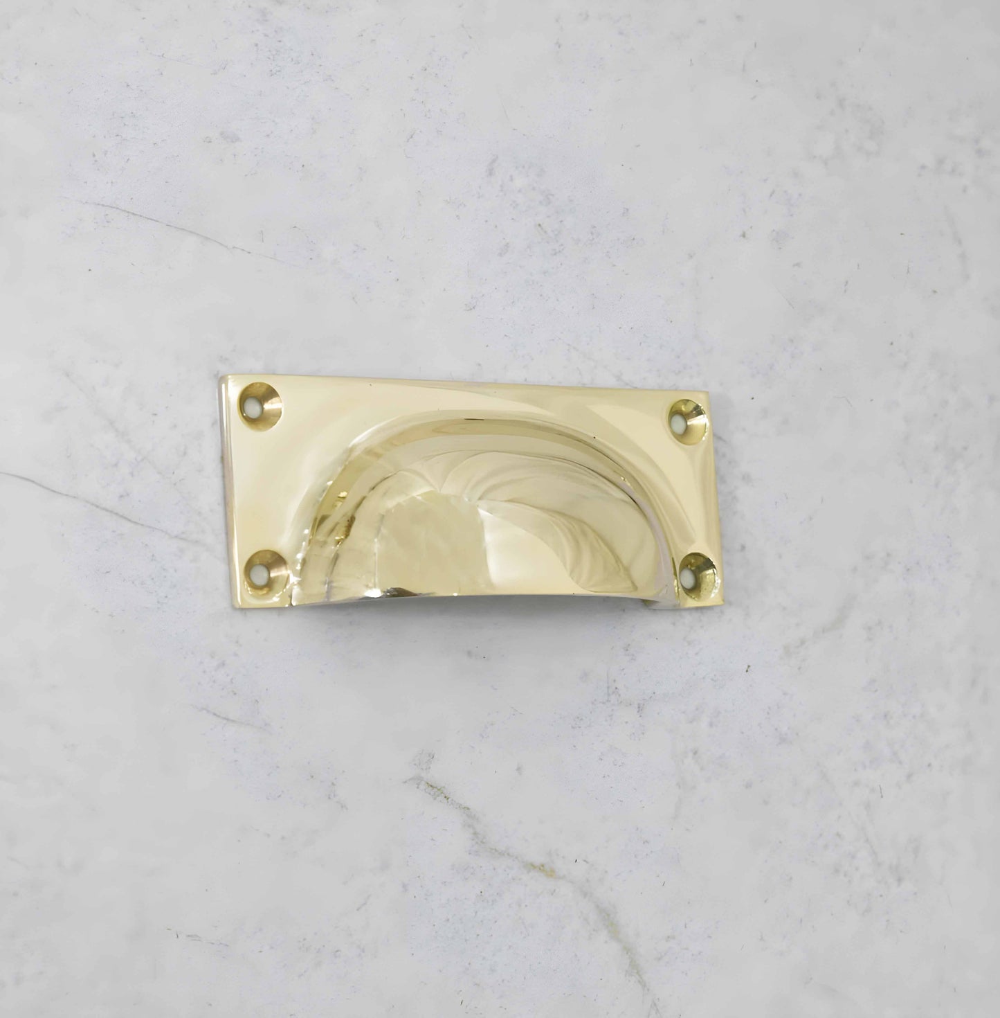 4" Rectangle Bin Pulls - Unlacquered Polished Brass