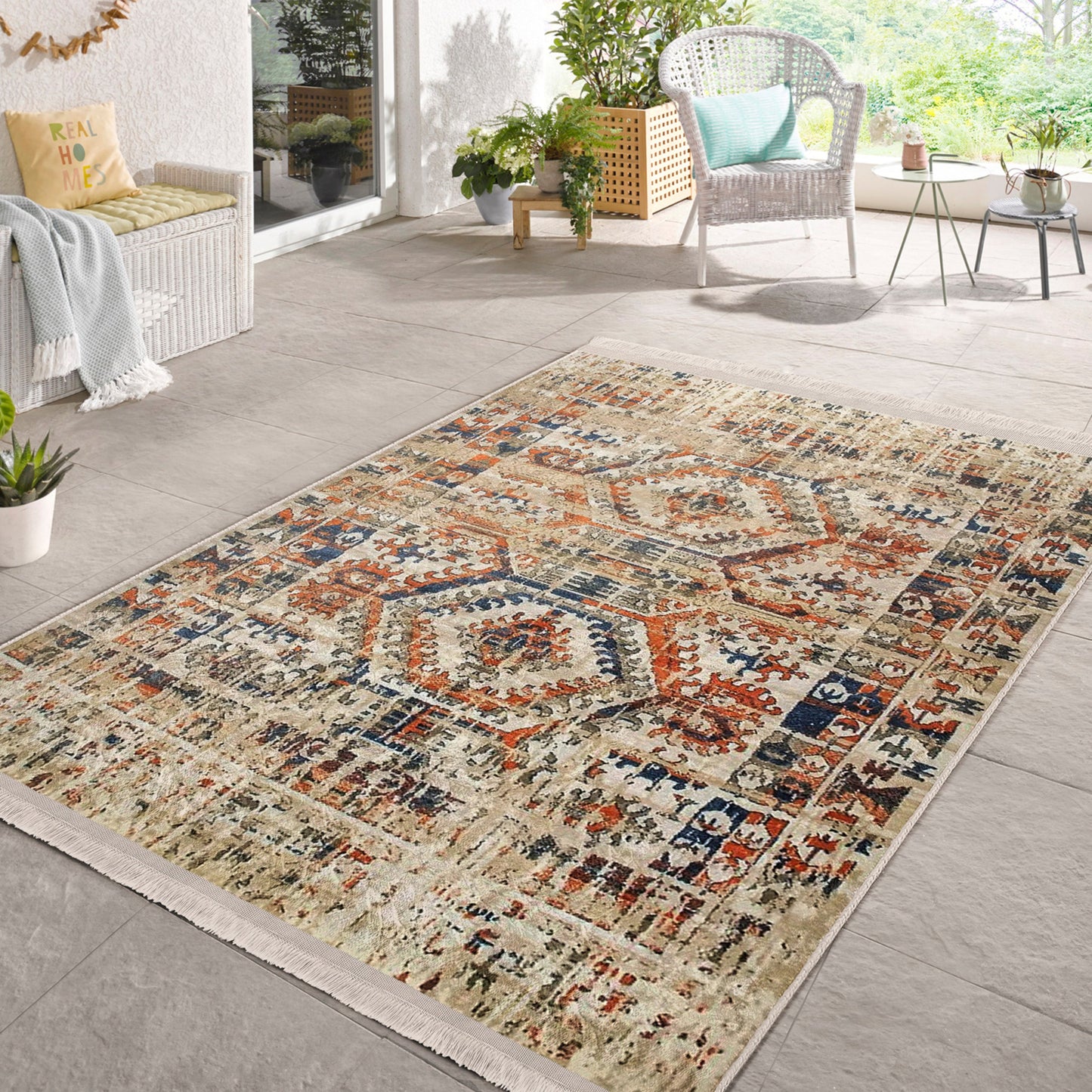 Vintage Living Room Washable Area Rug | Homeezone