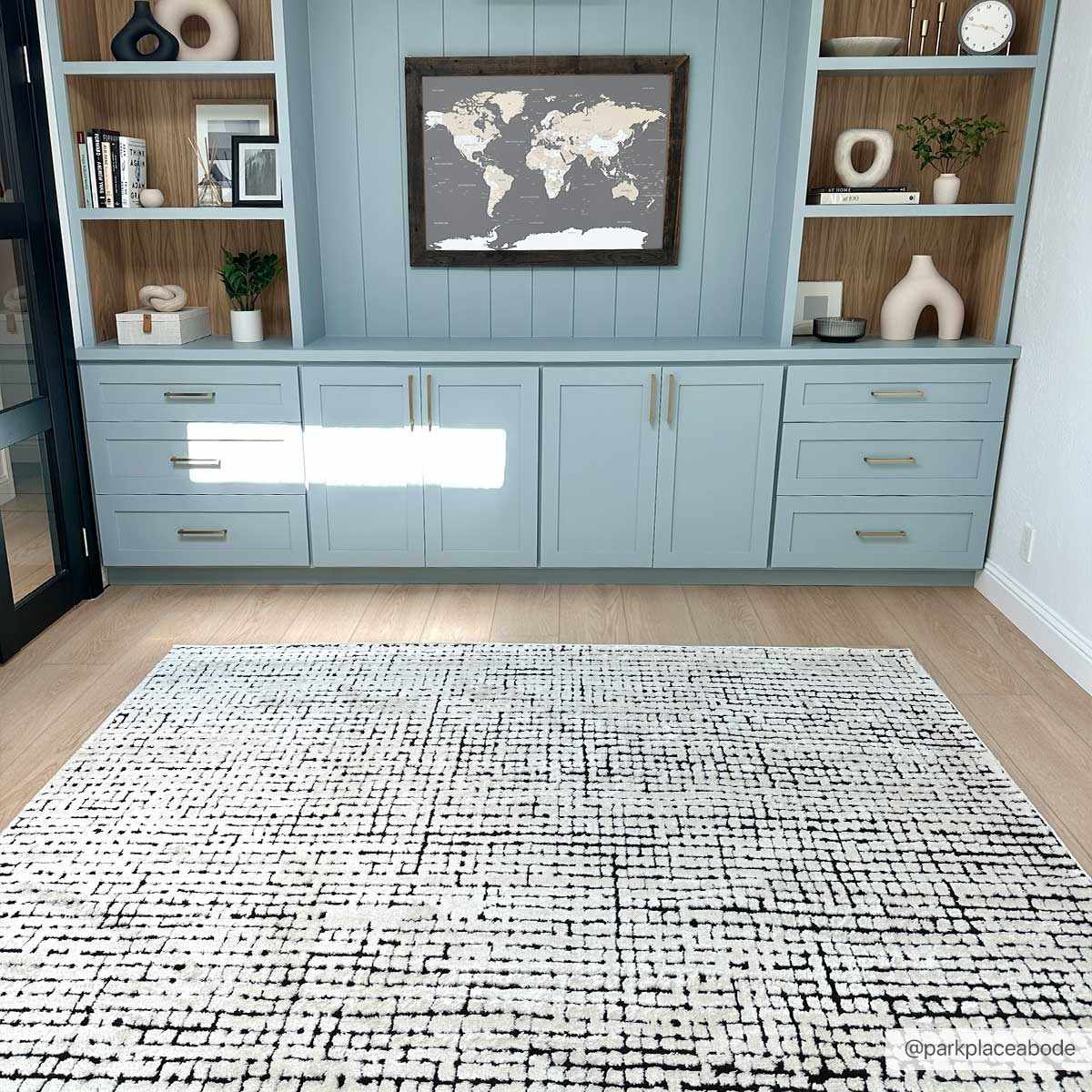 Keita Cream & Black Area Rug