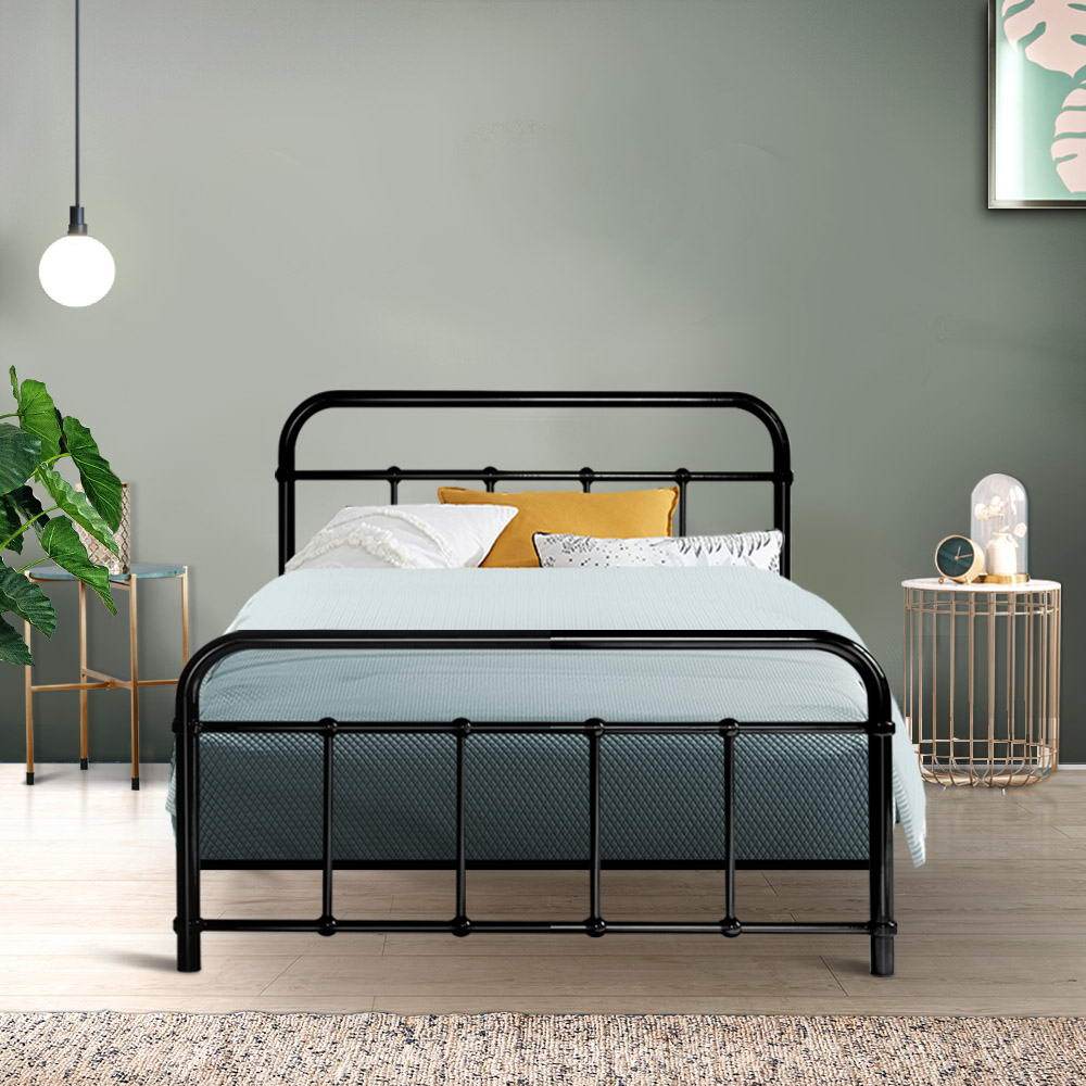 Artiss Bed Frame Metal Frames LEO - Single (Black)