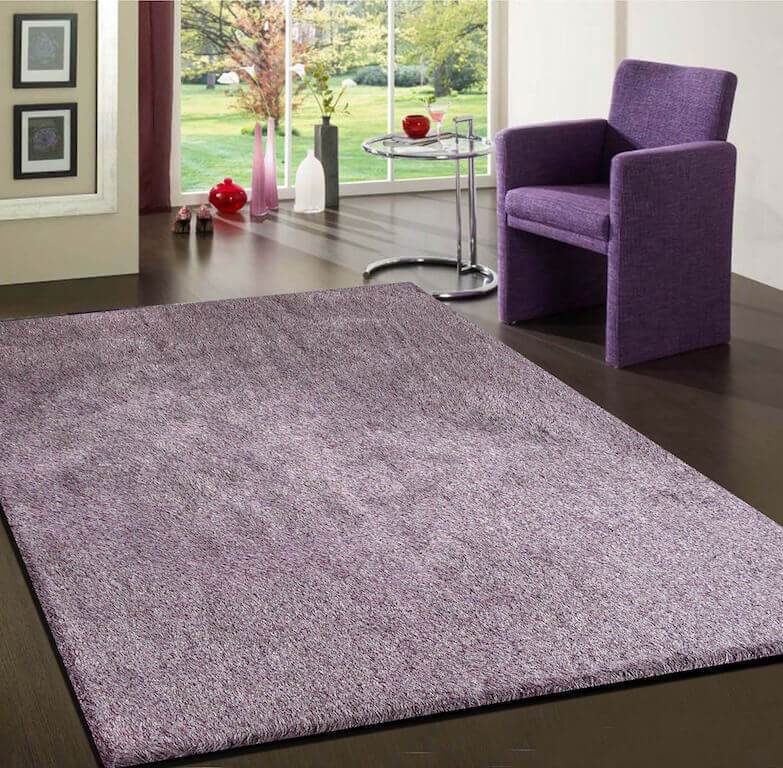 Coral Rosemary Lavender Shag Area Rug - Fancy Collection