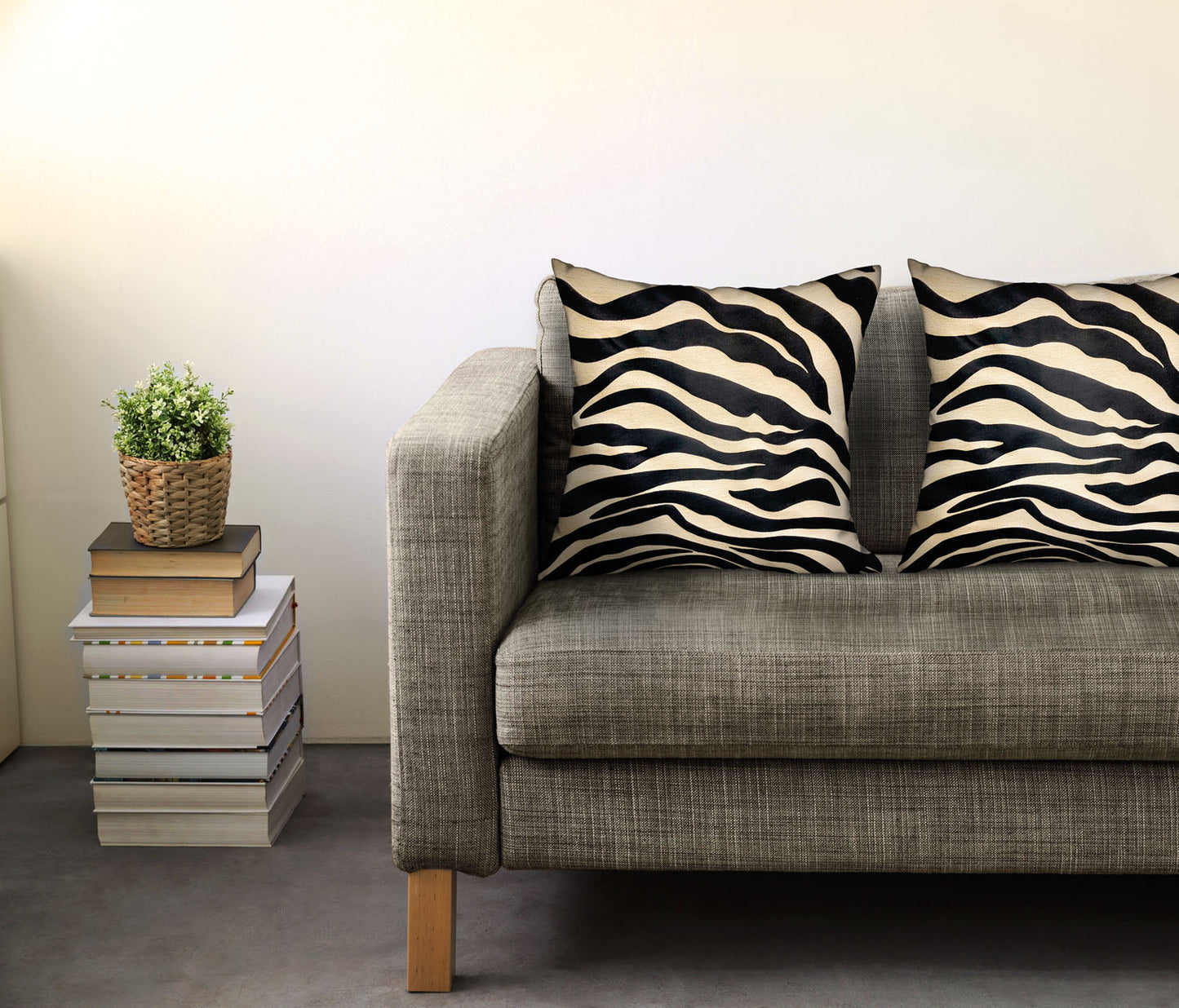 Black Zebra Black Animal Motif Luxury Throw Pillow