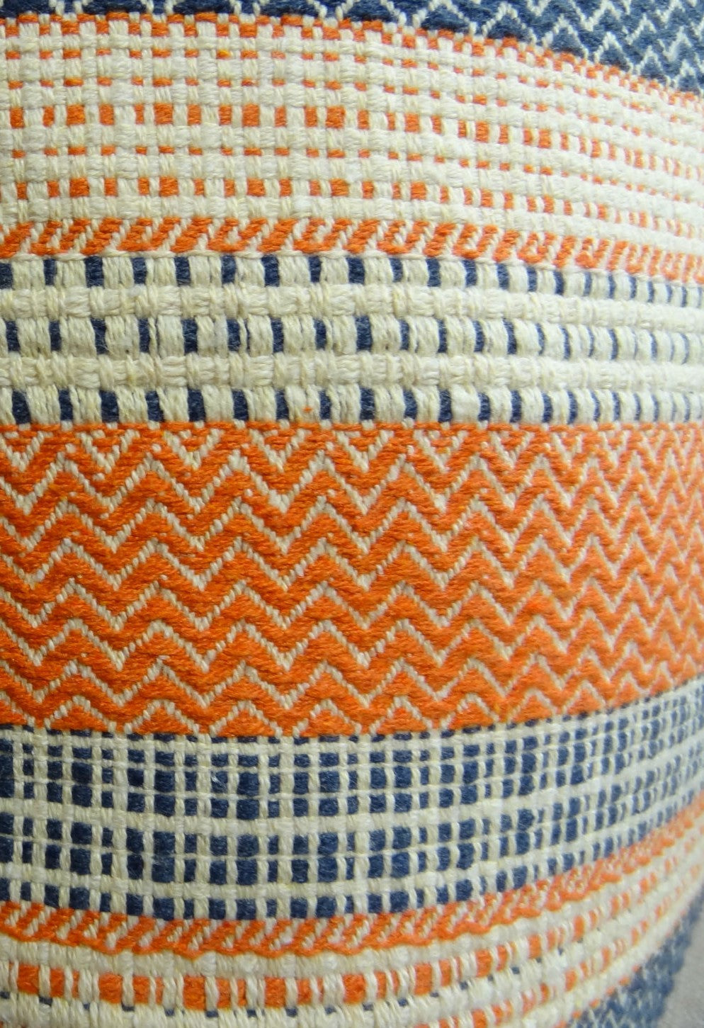 Anastasia Orange Navy and Cream Handmade Luxury Pillow