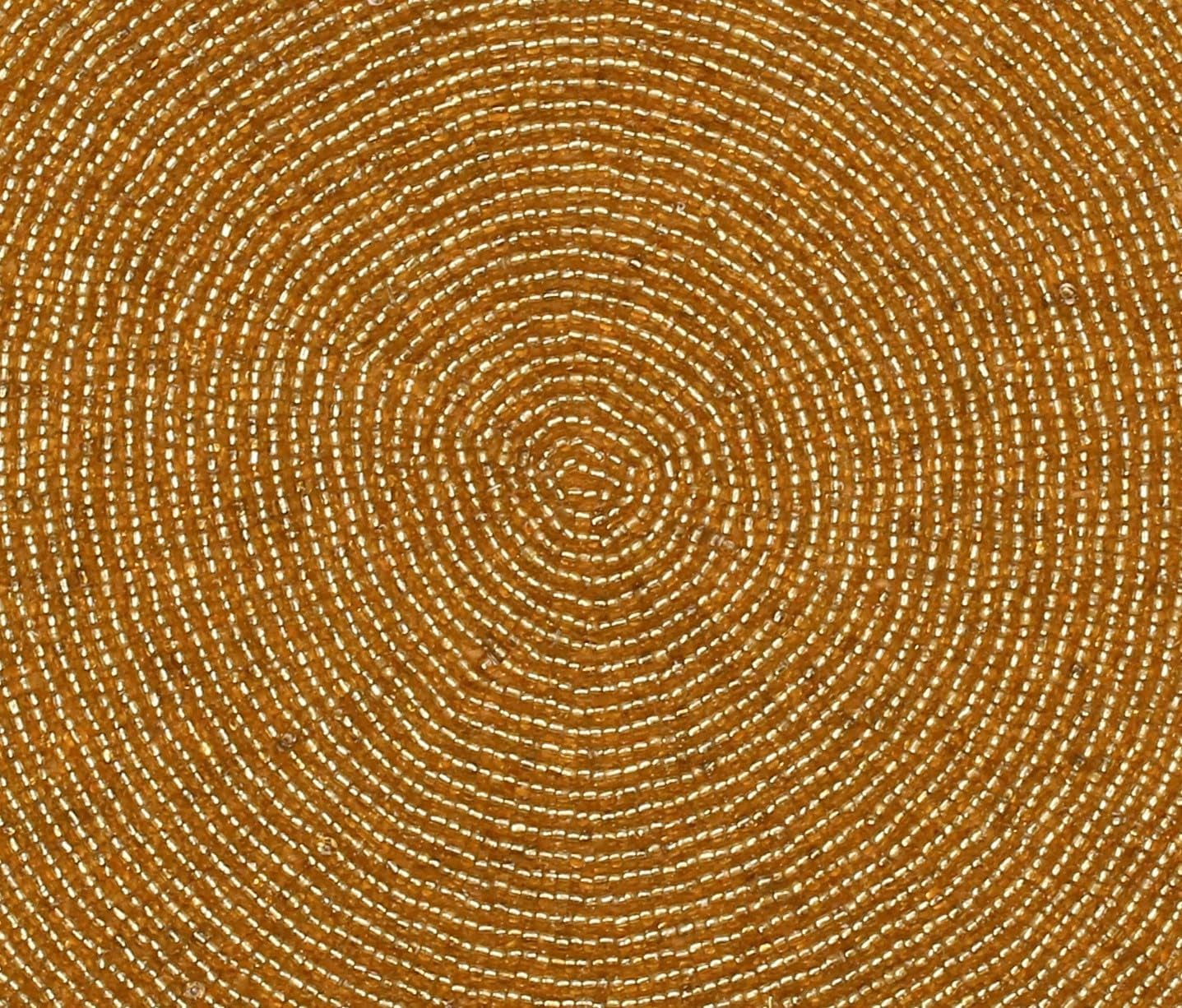 Life by Cotton Farmhouse Beaded Placemats for Dining Table 13 Inch Dia - Gold, Beaded Placemats round for Dining Table, Occasional Decoration and Family Parties Celebrations, Set of 1