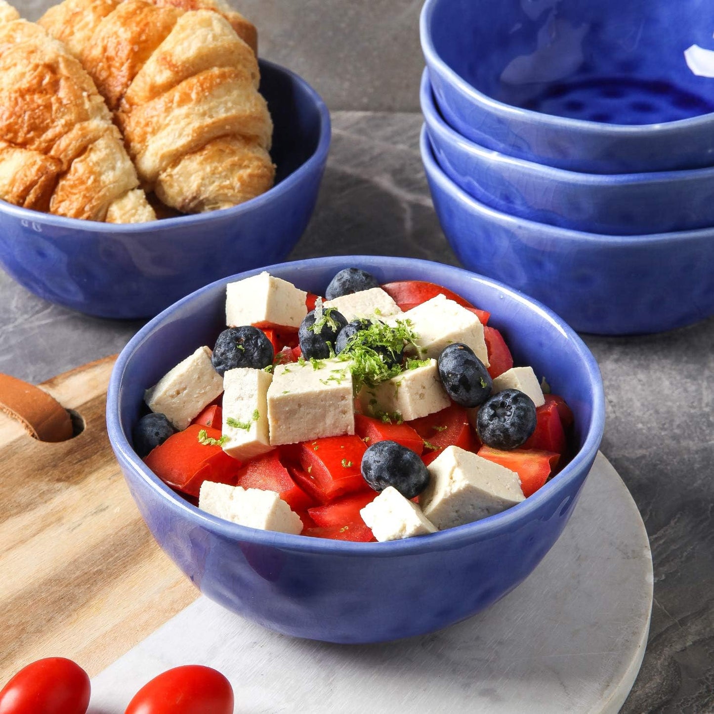 Stone Lain Constance 16-Piece Dinnerware Set Porcelain, Blue