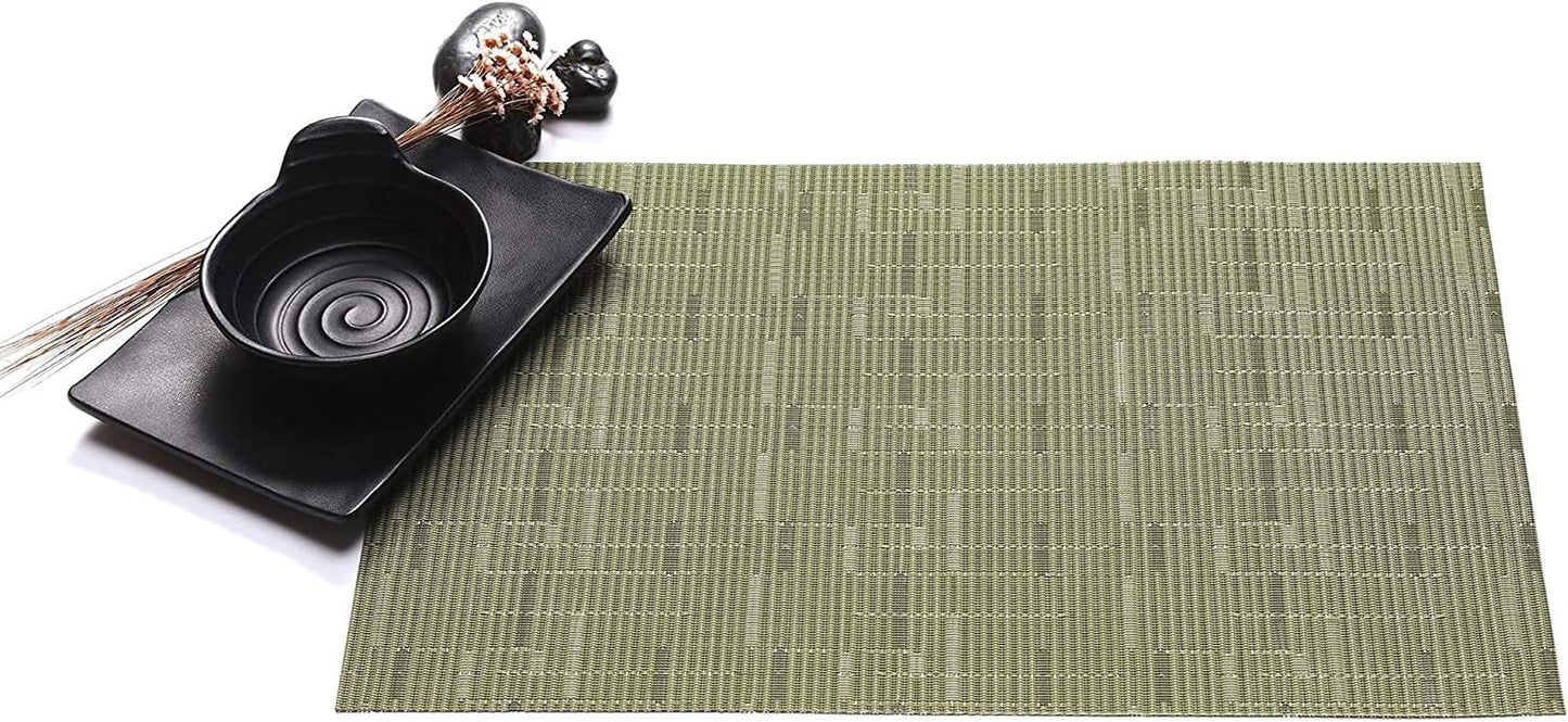 HYSENM Bamboo Pattern Vinyl Table Runner 71'' Long Stain Resistance Table Runner PVC Waterproof,Beige,1Xtable Runner