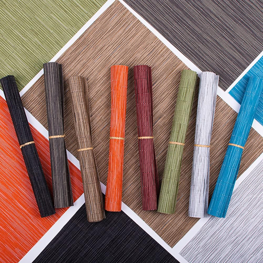 HYSENM Bamboo Pattern Vinyl Table Runner 71'' Long Stain Resistance Table Runner PVC Waterproof,Beige,1Xtable Runner