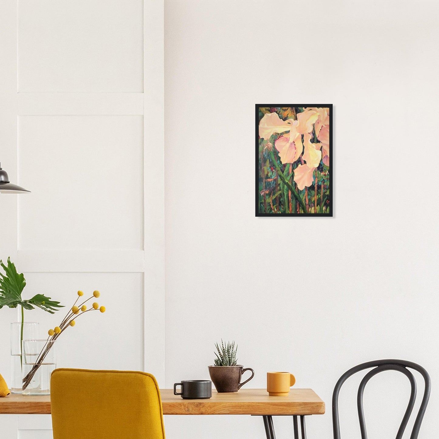'Pink Orchid’ Floral | 12x18 inch Wooden Framed Art Print | Original Artwork by American Artist Barbara Cleary