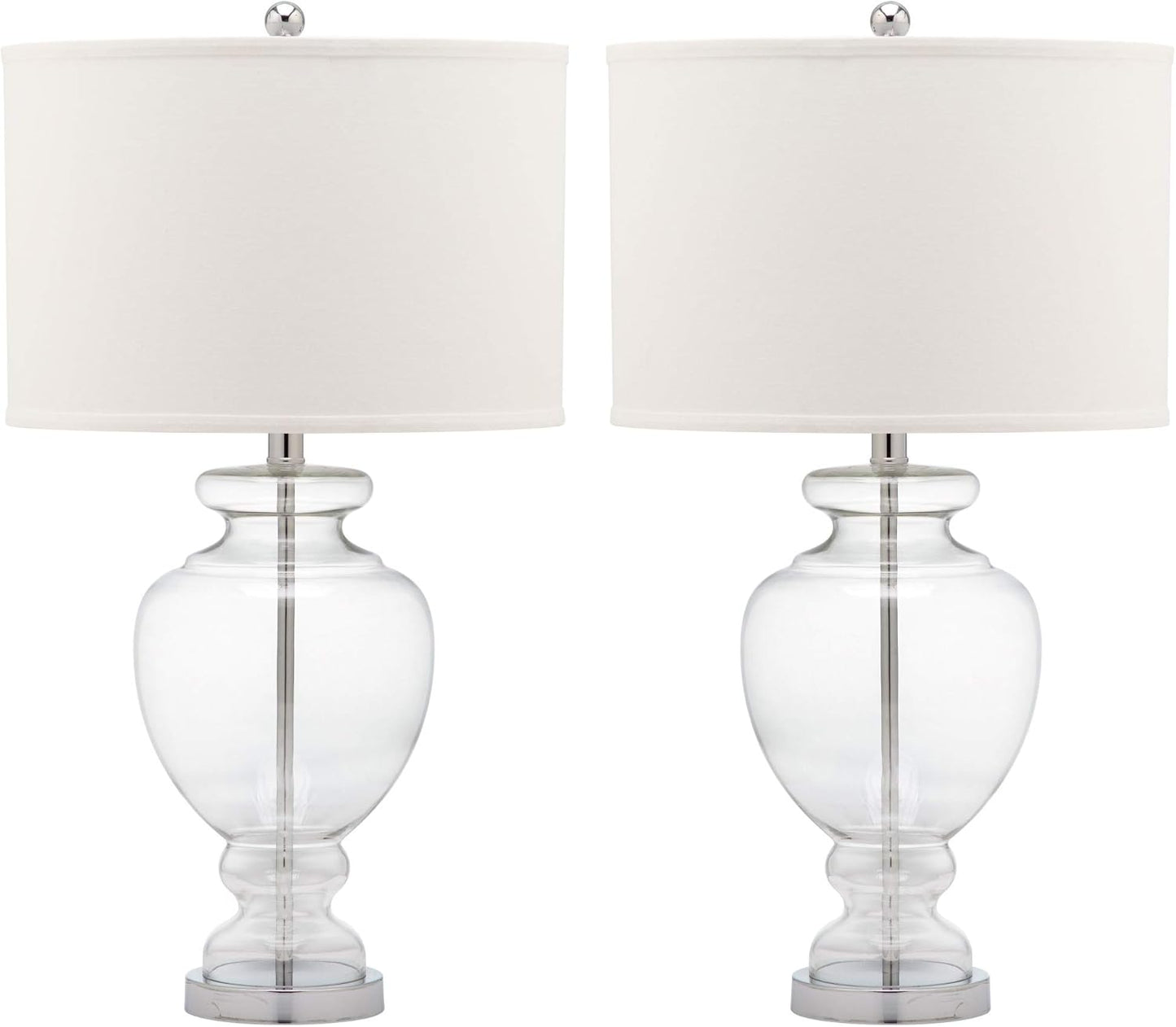 Safavieh Lighting Collection Grey Glass Grey and Off-White Table Lamp, Set of 2