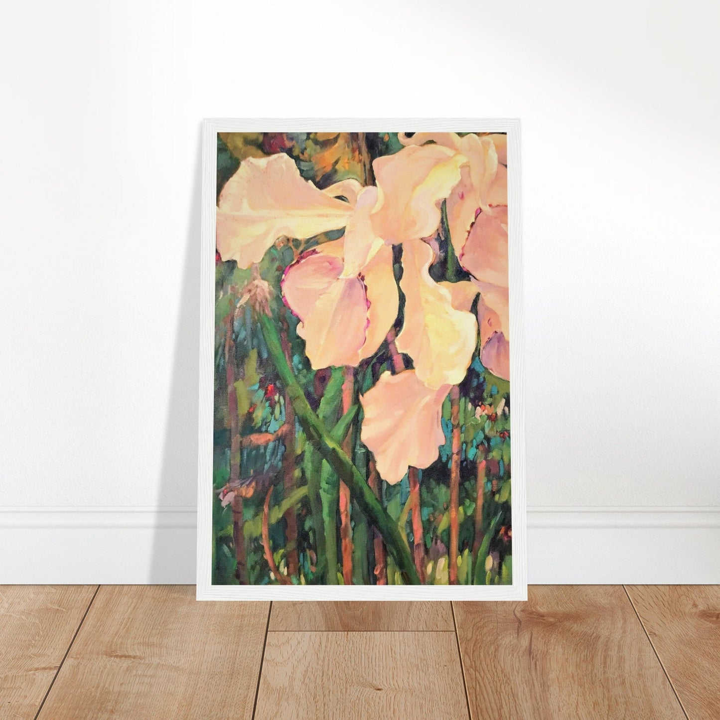 'Pink Orchid’ Floral | 12x18 inch Wooden Framed Art Print | Original Artwork by American Artist Barbara Cleary