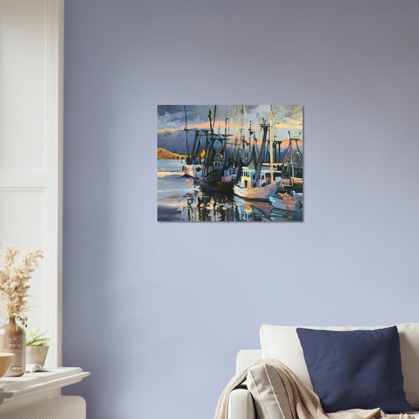 'Midnight Fleet' Coastal I 16x20 Museum-Quality Matte Paper Poster | Original Artwork by American Artist Barbara Cleary