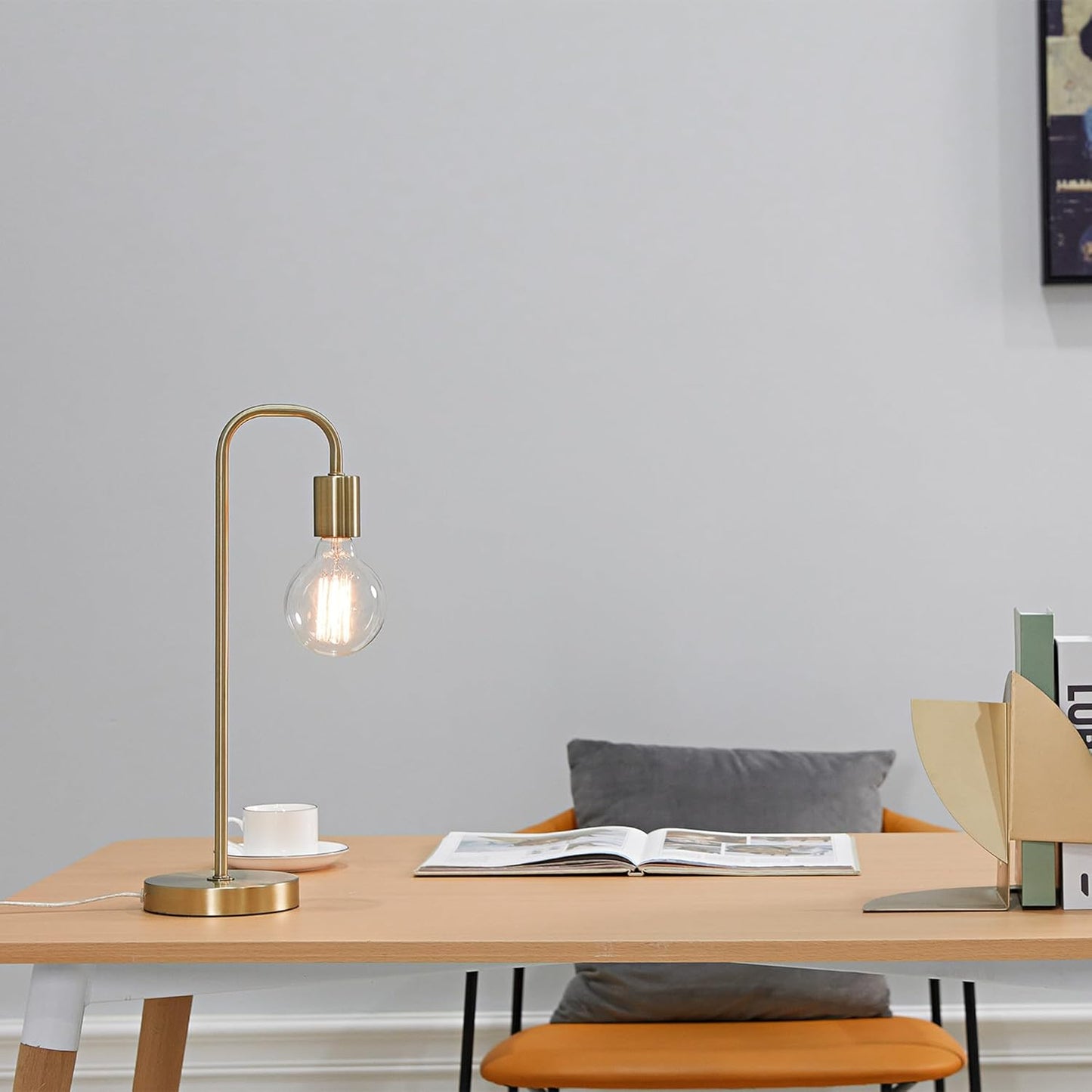Globe Electric 67433 18" Table Lamp, Matte Brass, Table Lamp for Living Room, Home Décor, Lamps for Bedrooms, Room Décor, Nightstand, Home Improvement, Reading Lamp, E26 Base Socket, Home Décor