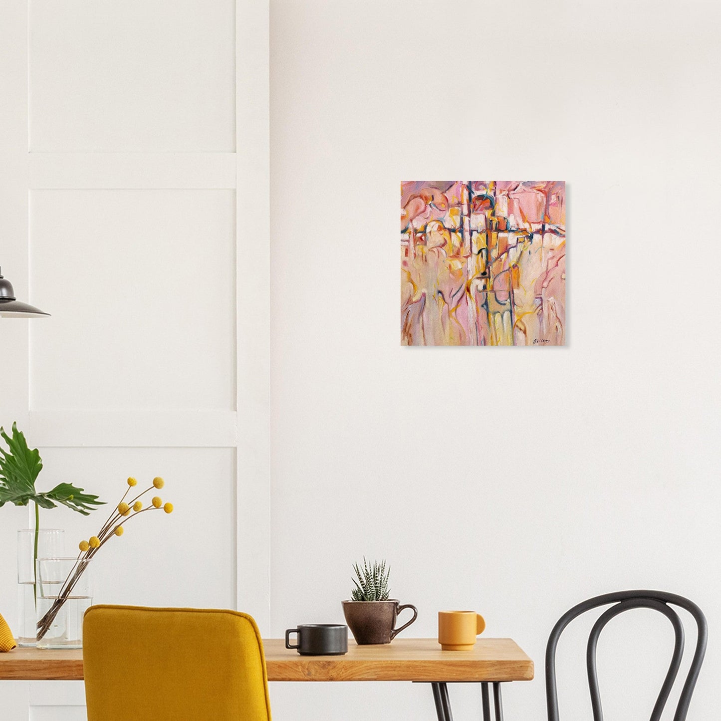 'Abstract Pueblo' Abstract I 16x16 Museum-Quality Matte Paper Poster | Original Artwork by American Artist Barbara Cleary