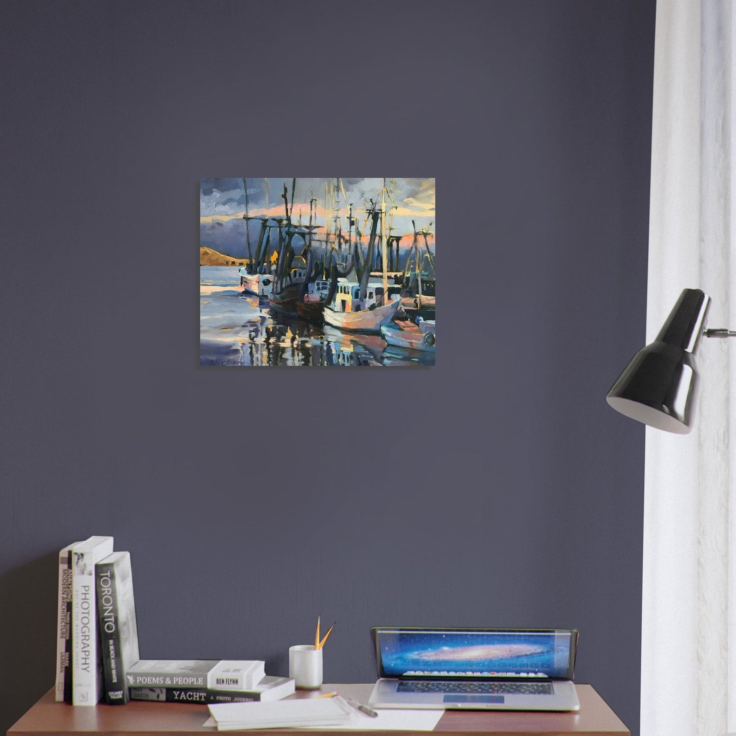 'Midnight Fleet' Coastal I 16x20 Museum-Quality Matte Paper Poster | Original Artwork by American Artist Barbara Cleary