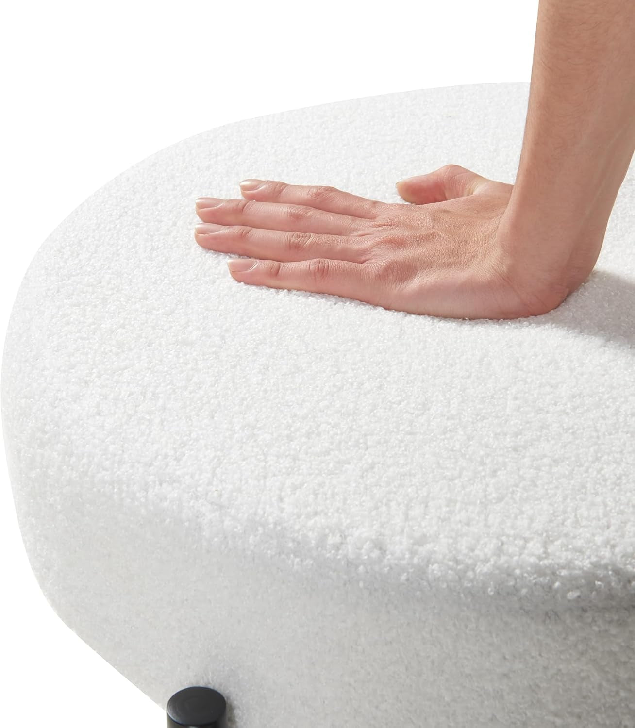 Modern Dining Room Chairs, Mid-Century round Upholstered Boucle