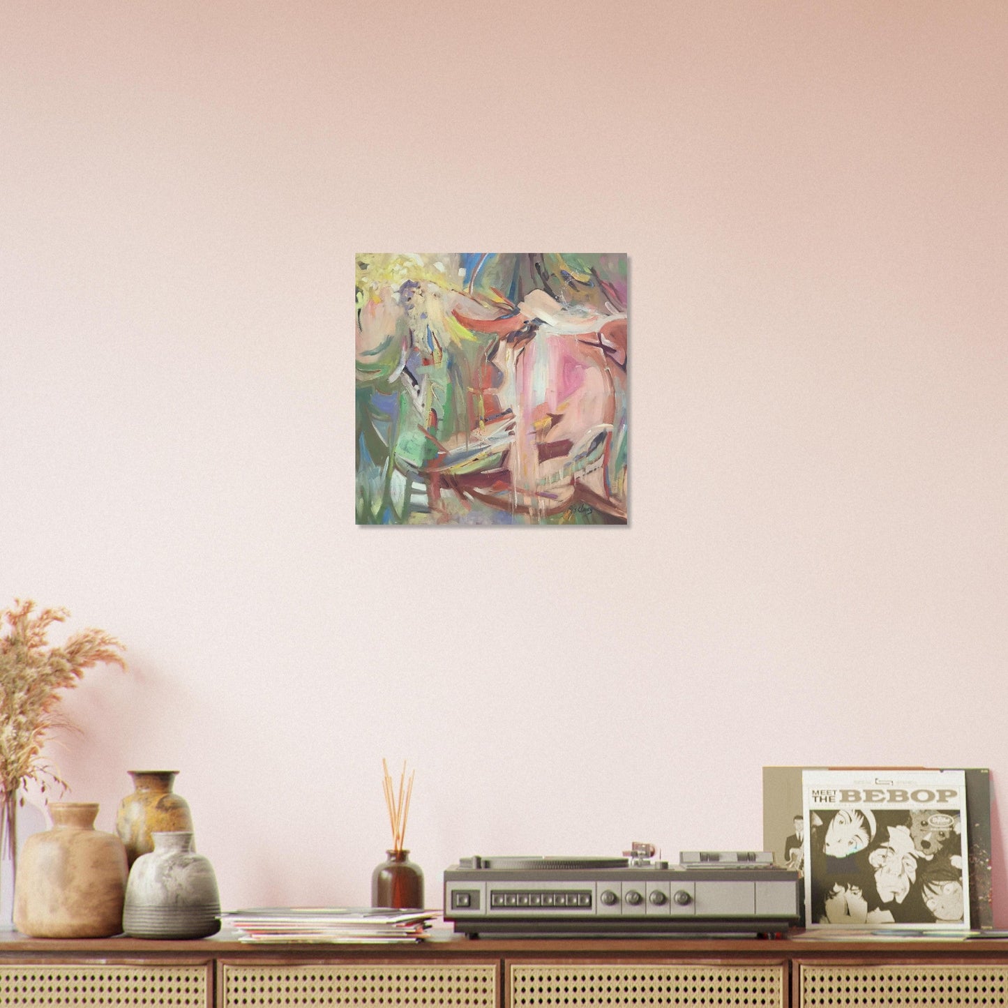 'All Seasons' Abstract I 16x16 Museum-Quality Matte Paper Poster | Original Artwork by American Artist Barbara Cleary