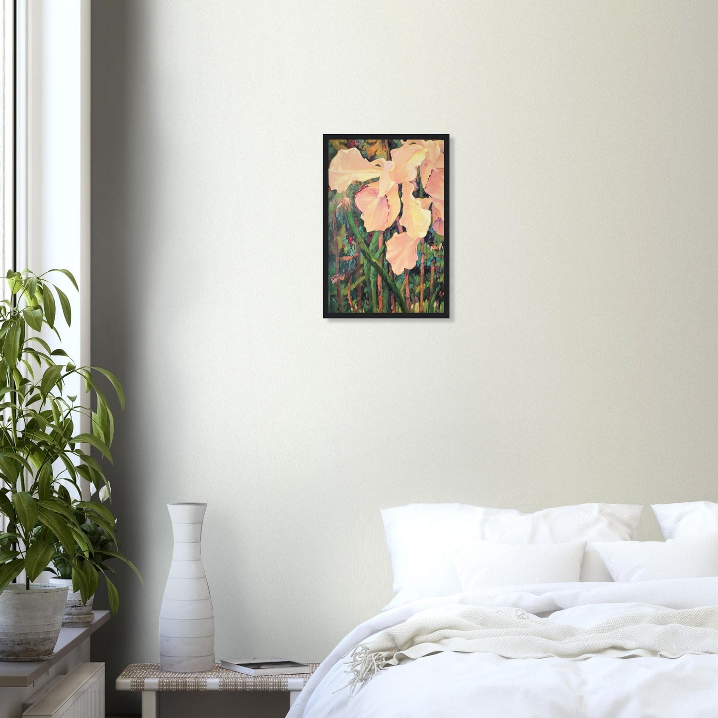 'Pink Orchid’ Floral | 12x18 inch Wooden Framed Art Print | Original Artwork by American Artist Barbara Cleary