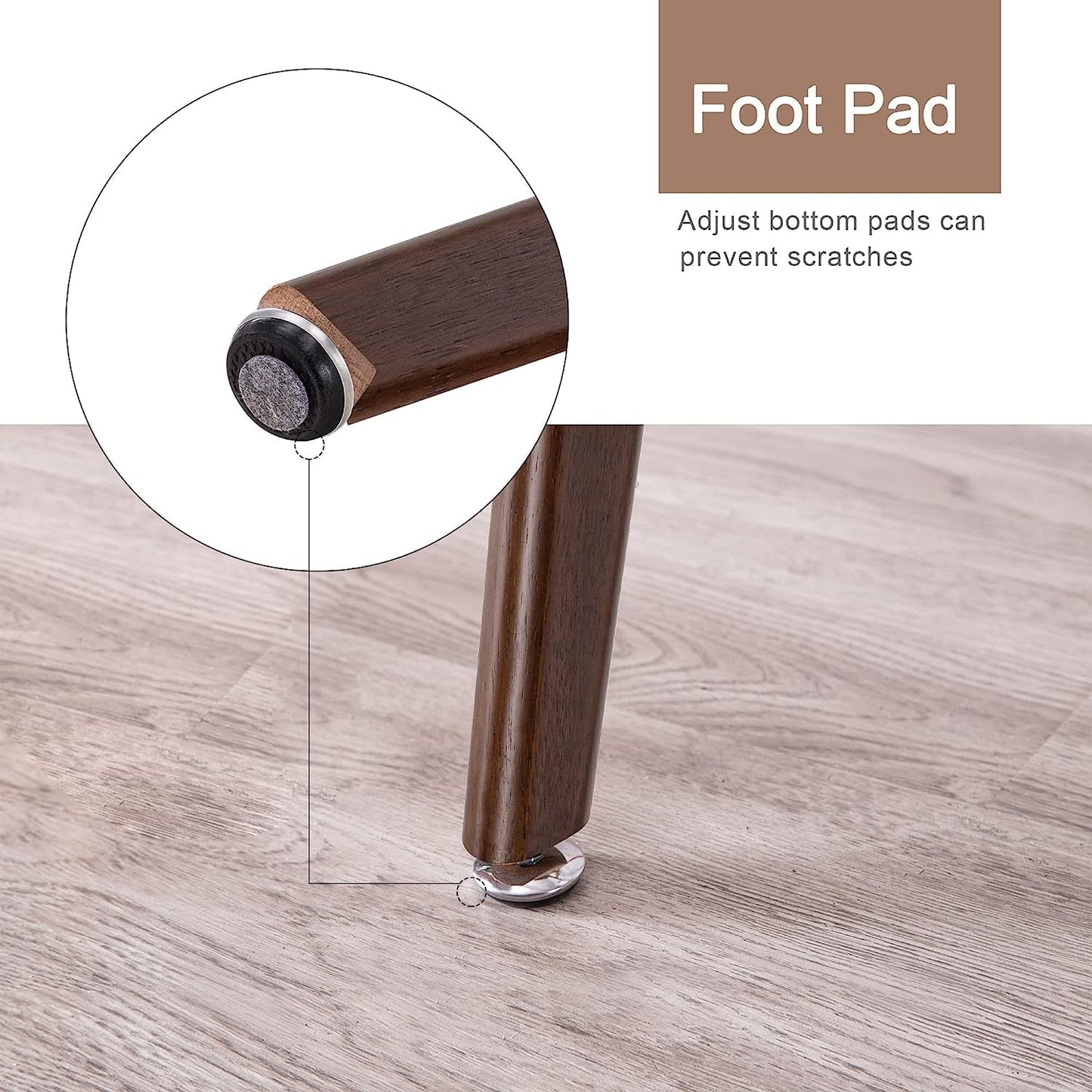 Round Glass Dining Table, Dark Brown, 31.5″