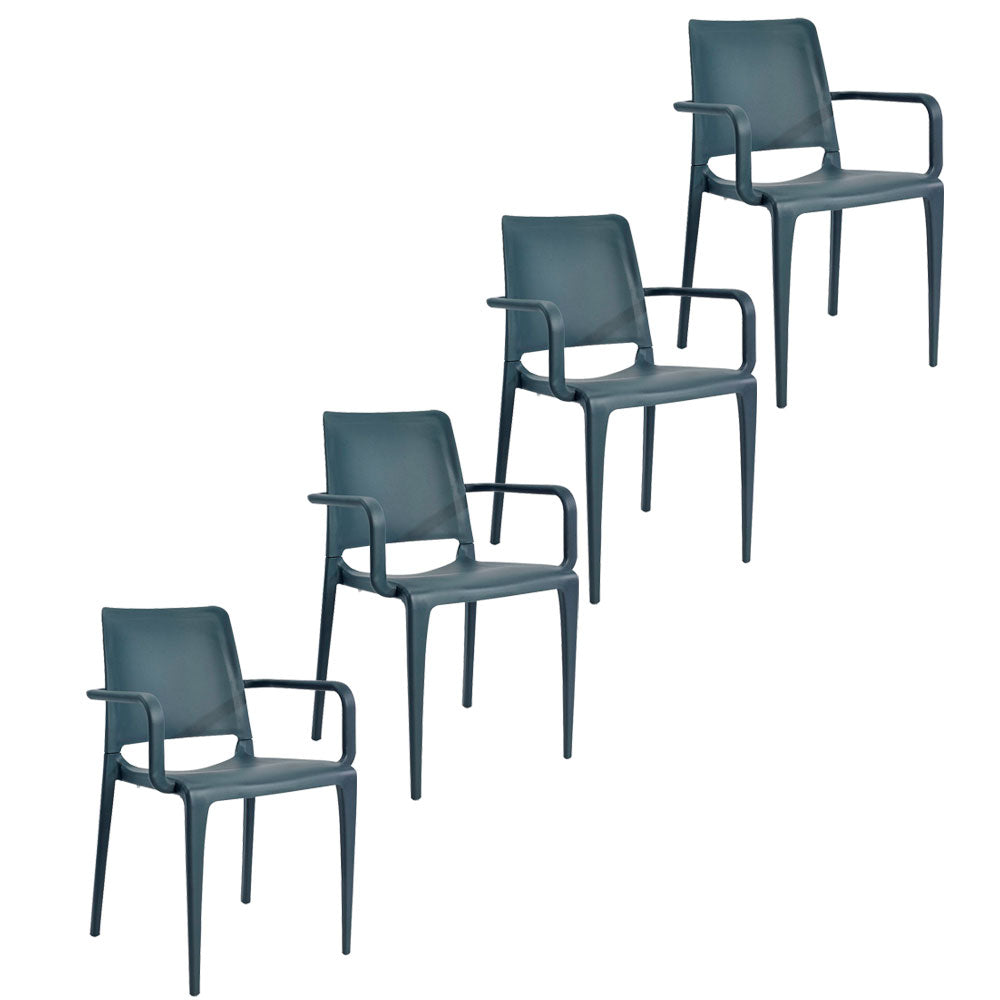 Amaranth Aura Set of 4 Patio Dining Armchair - Stacking