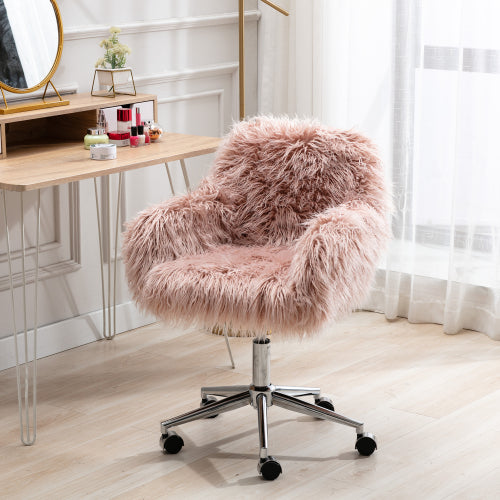 Modern Faux fur home office chair fluffy chair makeup vanity Chair