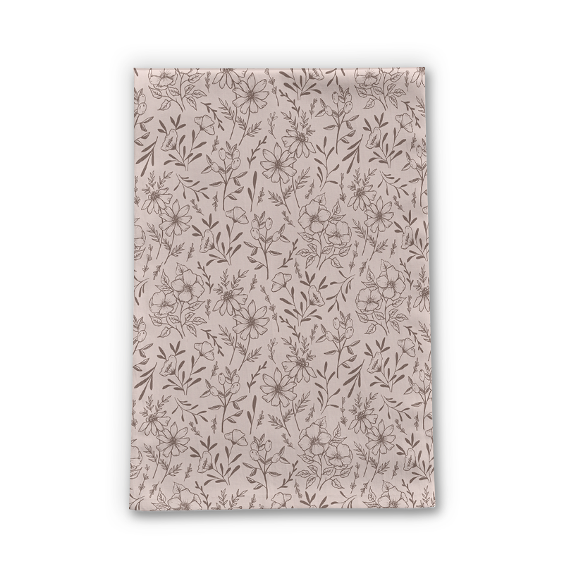 Pink Flower Tea Towel