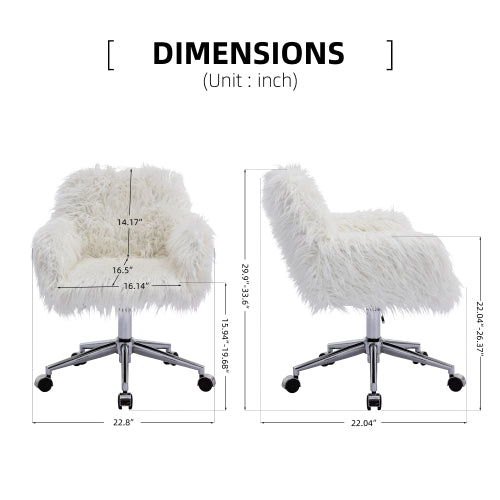 Modern Faux fur home office chair fluffy chair makeup vanity Chair
