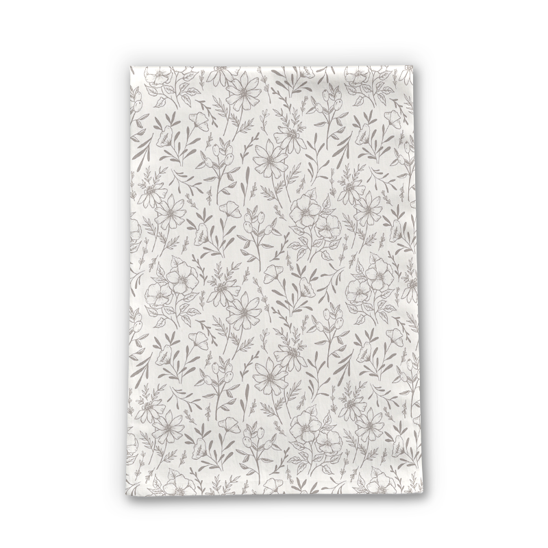 Ivory Flower Tea Towel