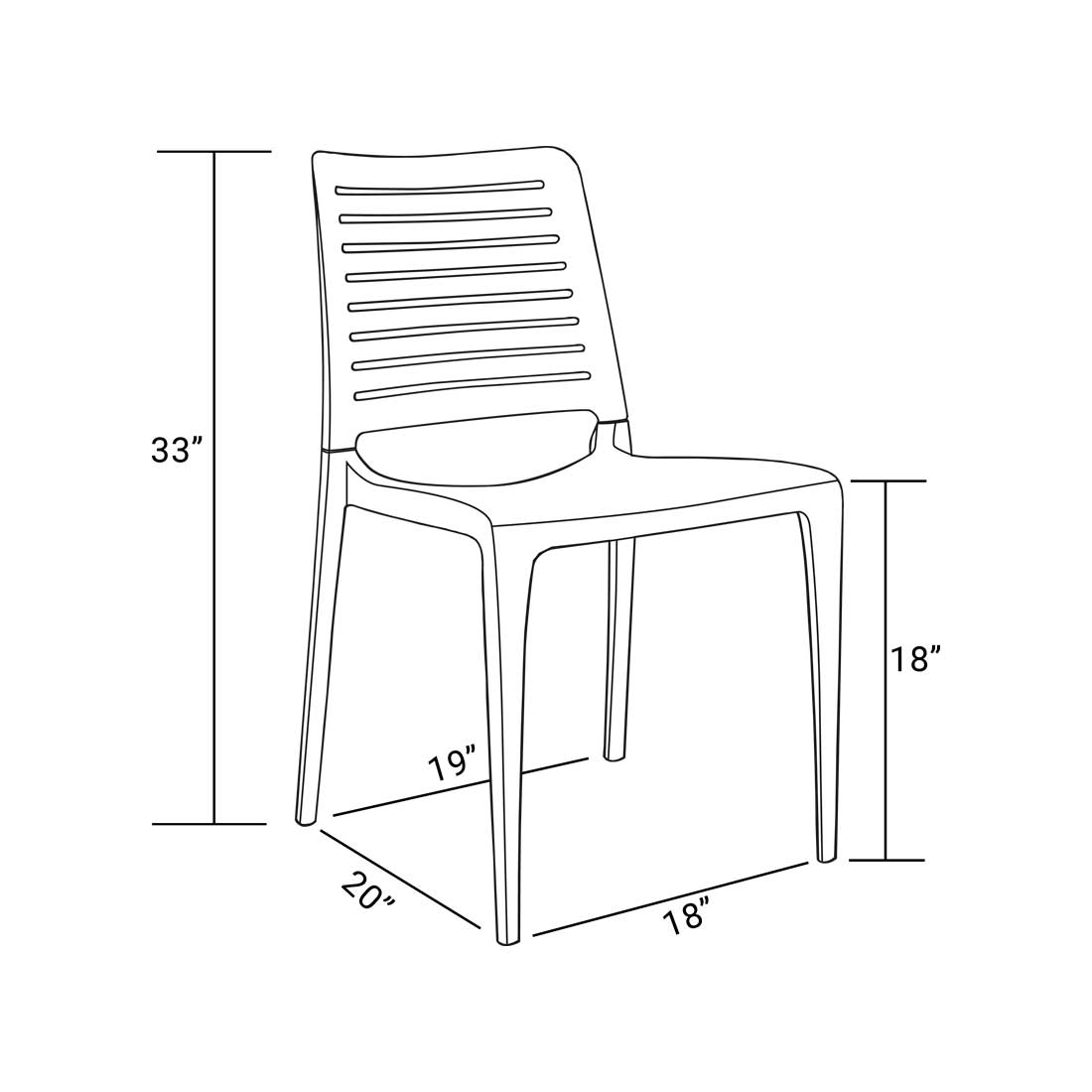 Amaranth Aura - Set of 4 Patio Dining Chair