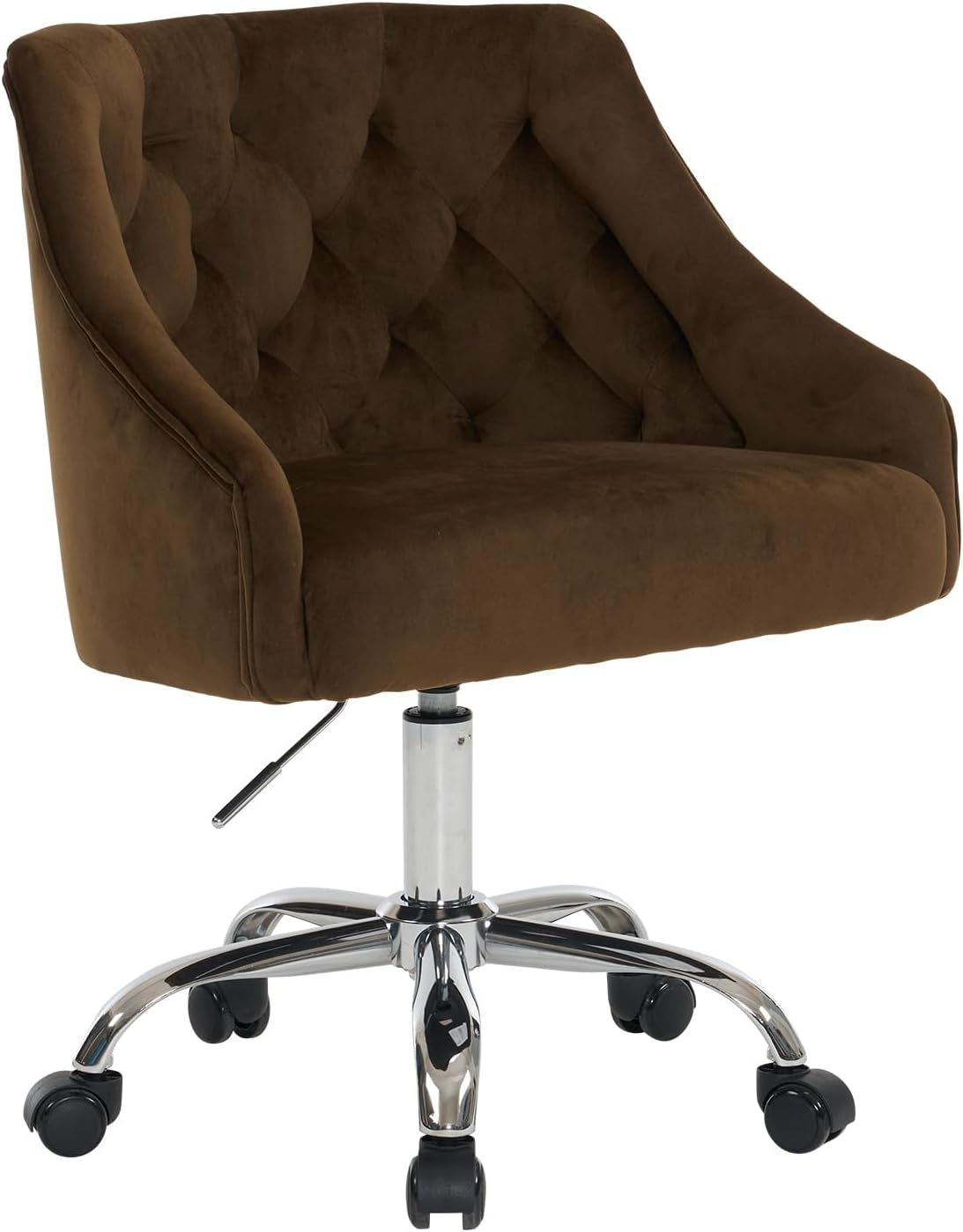 ATTICA Home Office Desk Chair Modern Velvet Office Chair Height Adjustable Computer Chair Mid-Back Swivel Task Chair Upholstered Velvet Desk Chair with Armrest for Study Bedroom Living Room(Black)
