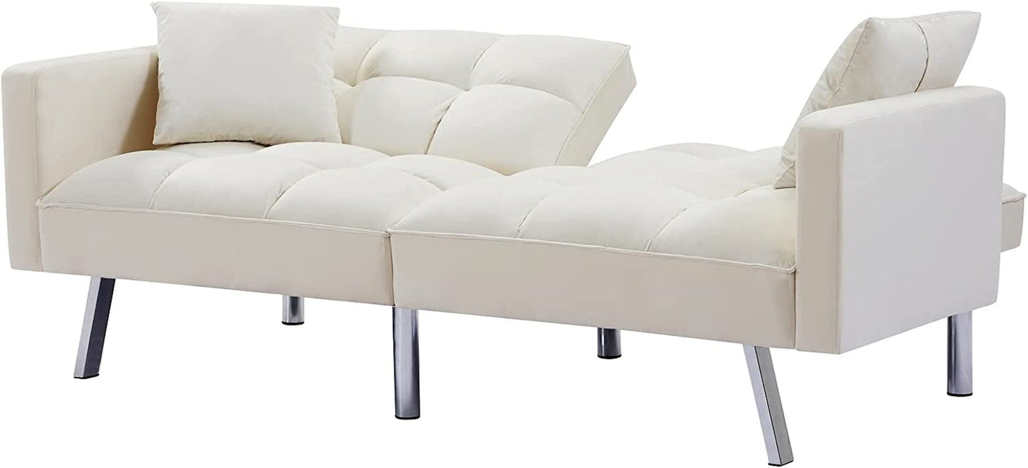 Adjustable Loveseat Sofa Bed with Metal Legs