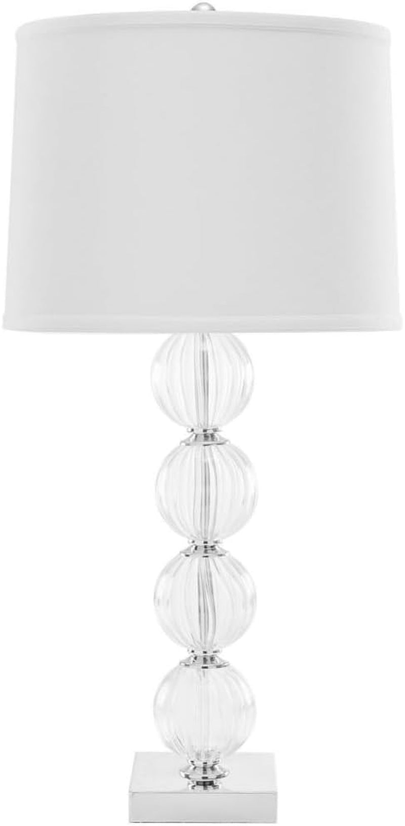 SAFAVIEH Lighting Collection Amanda Modern Crystal Stacked Globe 30-Inch Bedroom Living Room Home Office Desk Nightstand Table Lamp Set of 2 (LED Bulbs Included)