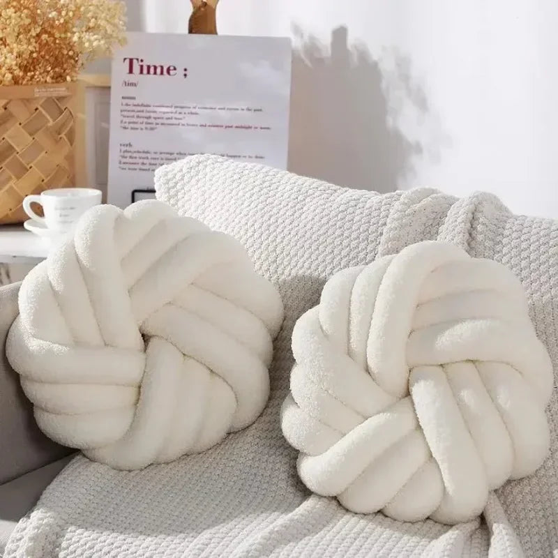 Cushions Living Room Car Decorations Solid Color Decorative Pillows Sofas Bedroom Blankets Knotted Pillows Soft Handmade Chair