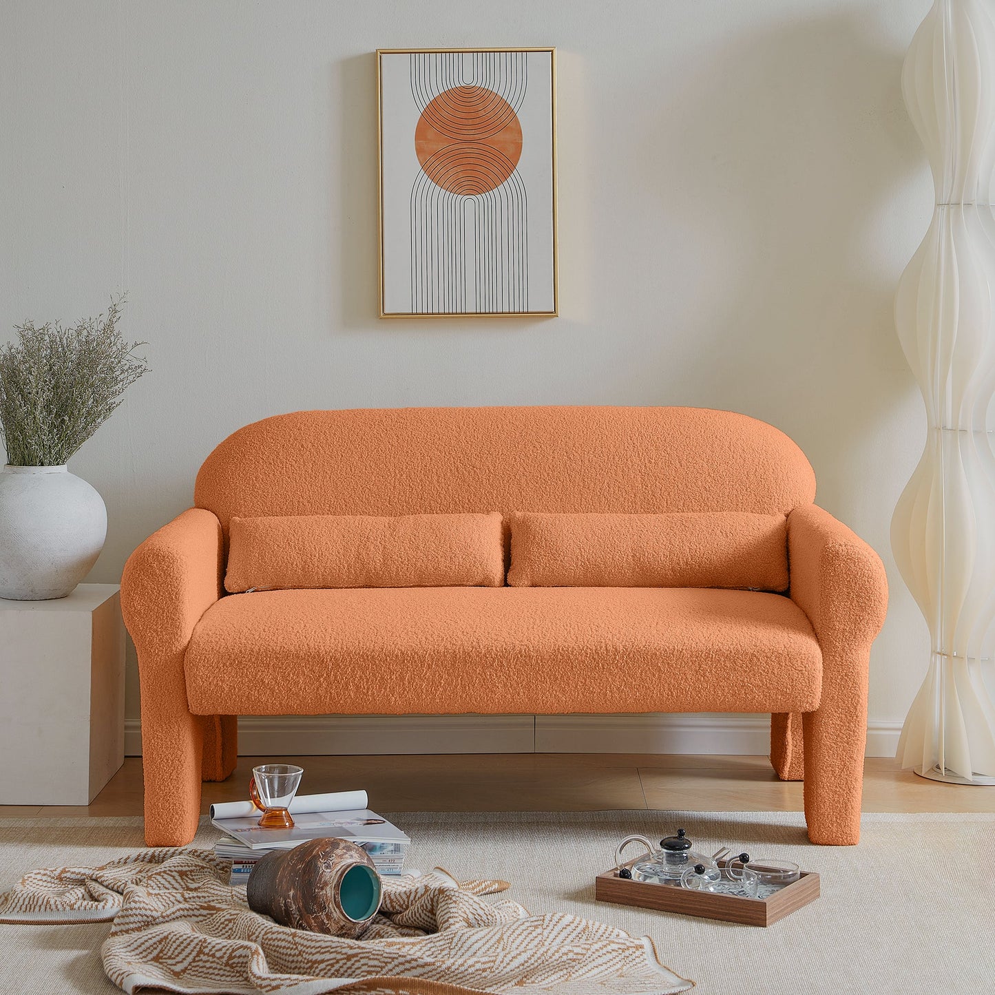 modern boucle loveseat for Living room — cozy contemporary seating for small spaces