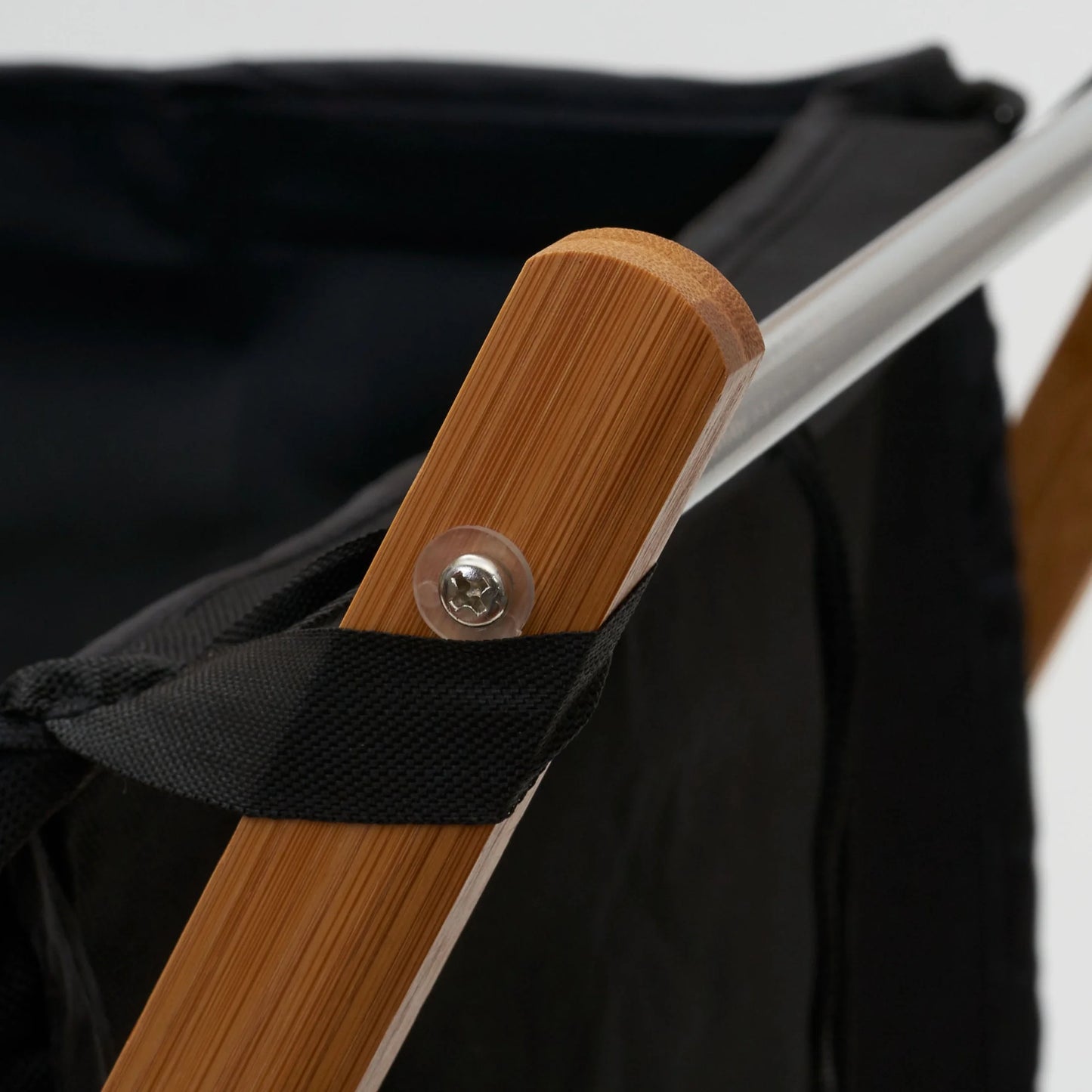 Household Essential 6540-1 X-Frame Laundry Hamper, Bamboo Frame with Black Canvas Bag