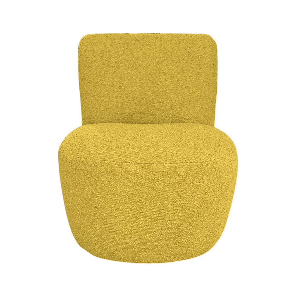 Eve armchair in yellow boucle fabric L58 D73 H71cm
