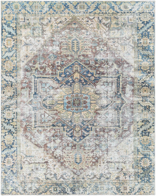 Blue Catigpian Distressed Washable Area Rug