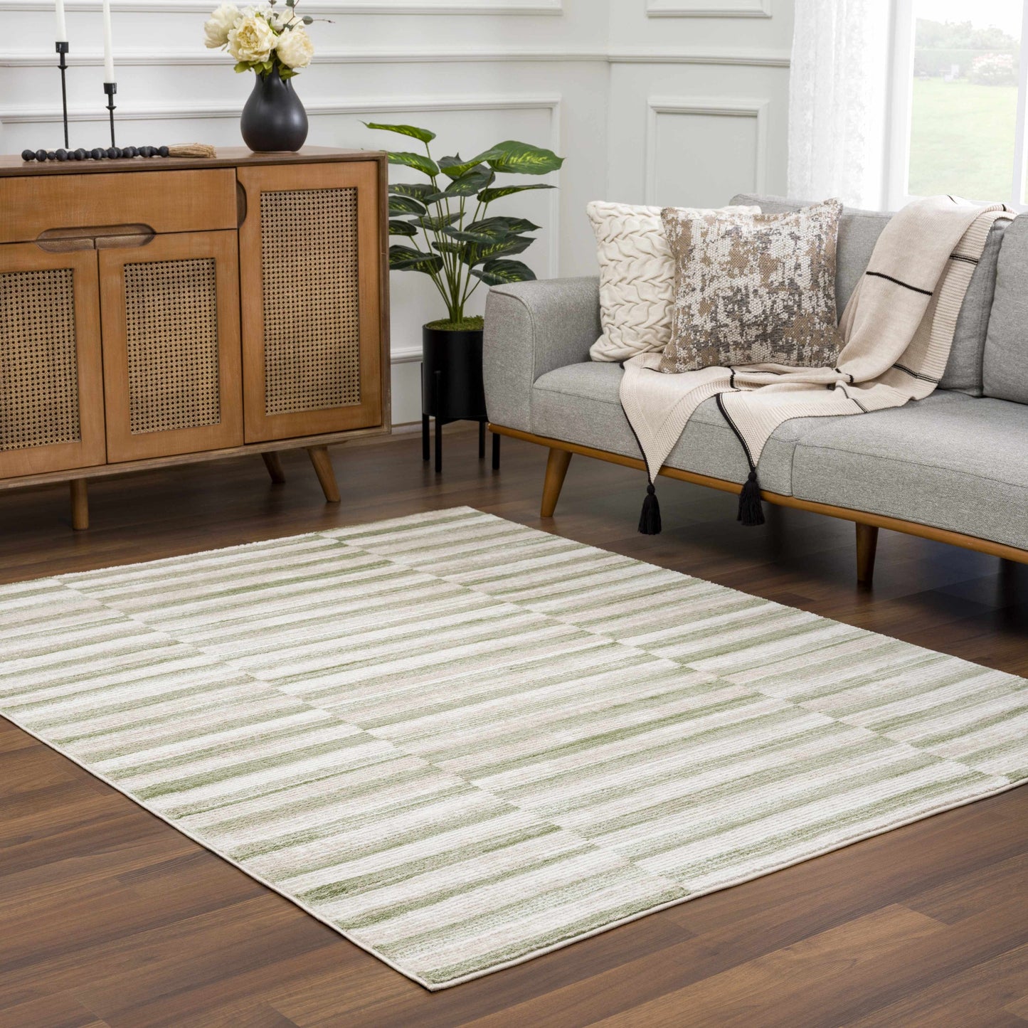 Liverpool Broken Striped Area Rug