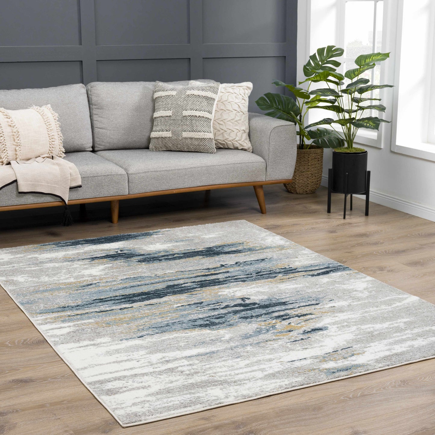 Live Marble Blue Area Rug