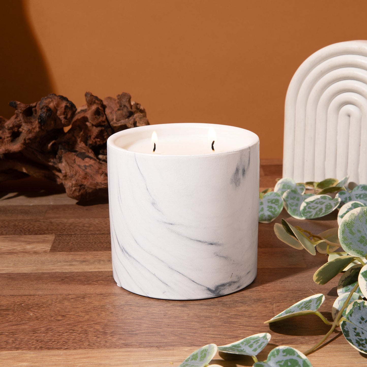 Natural Vanilla Orchid White Marble Candle 17oz