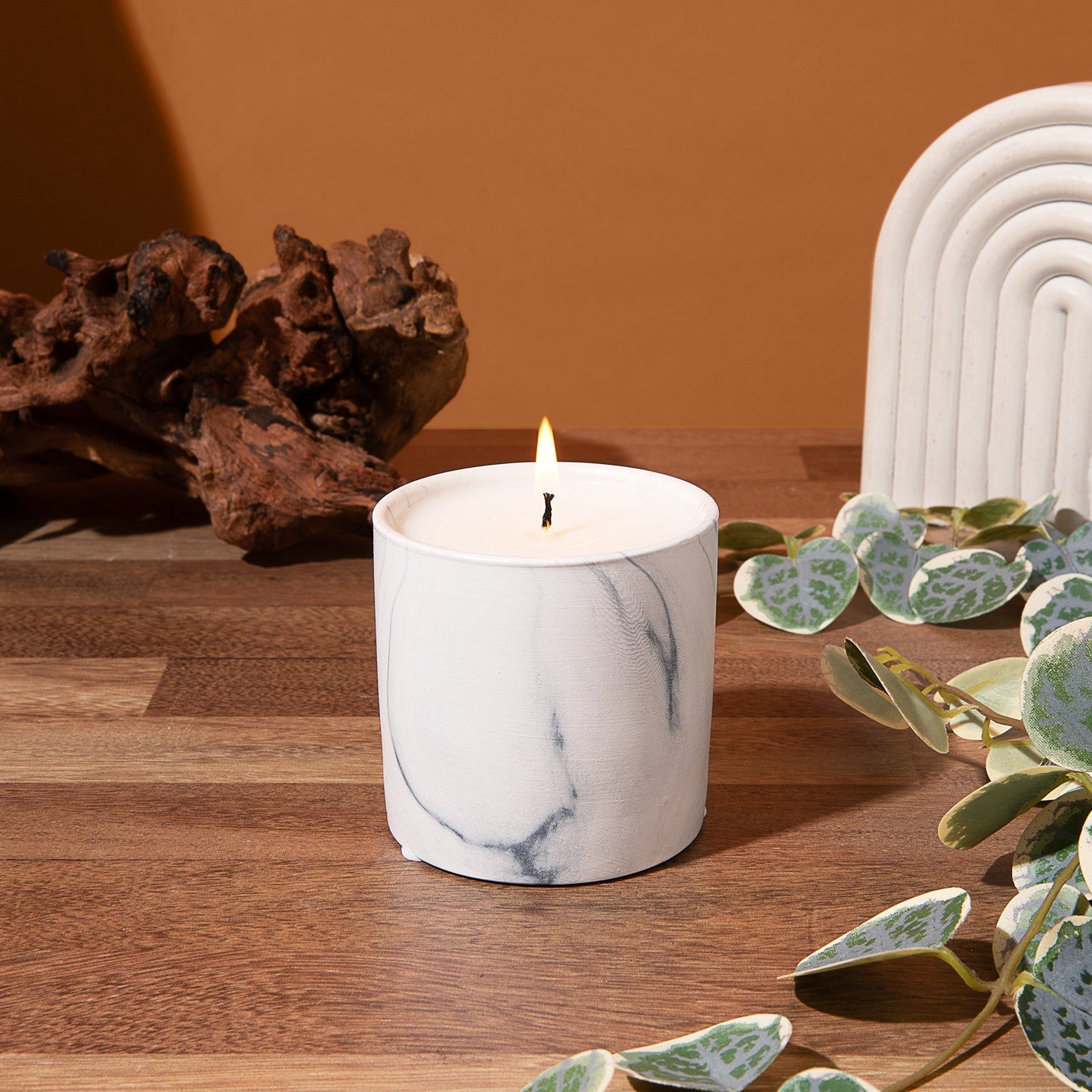 Natural Jasmine Vesper White Marble Candle 6oz