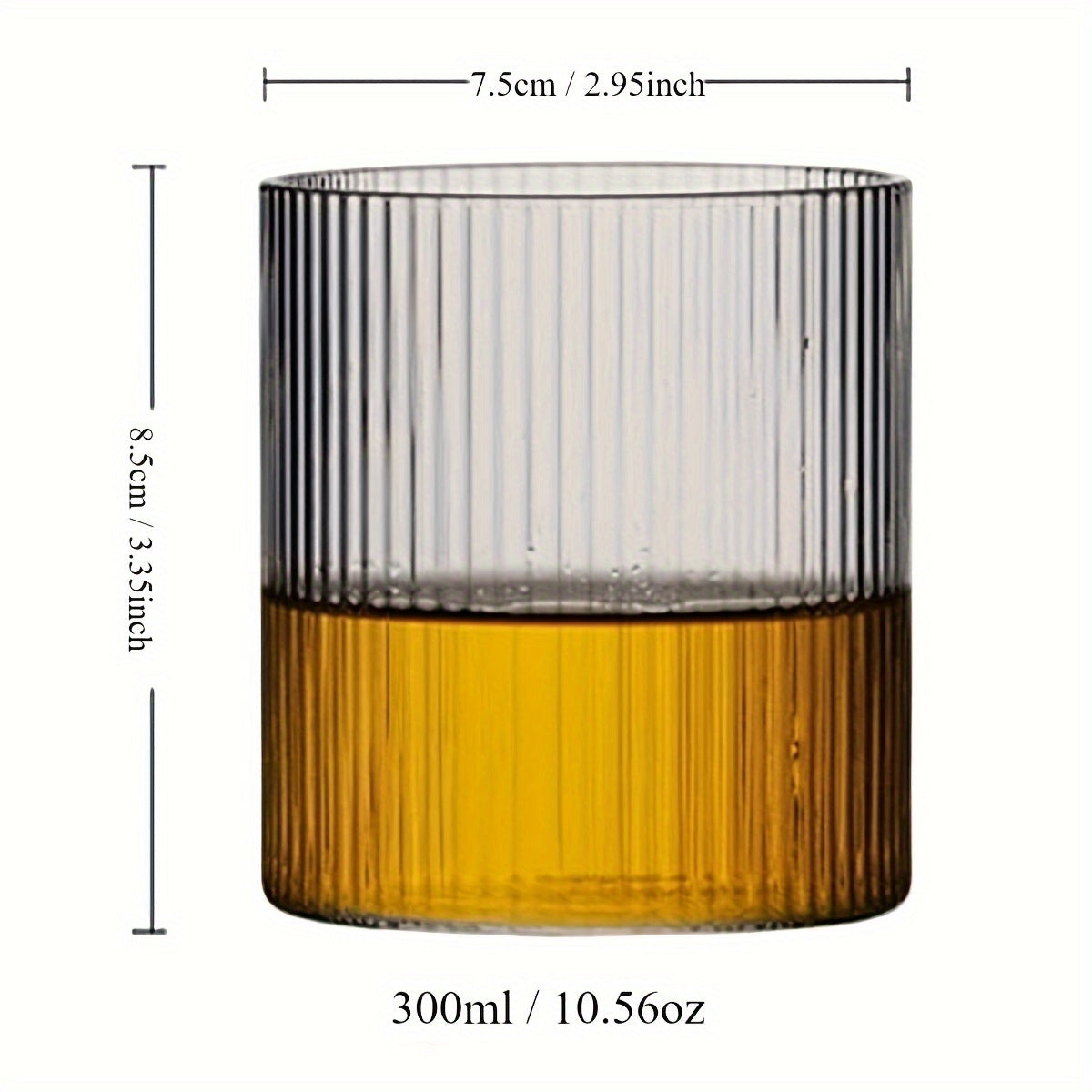 Set of 4 Ribbed Glass Tumblers Versatile Durable Stylish