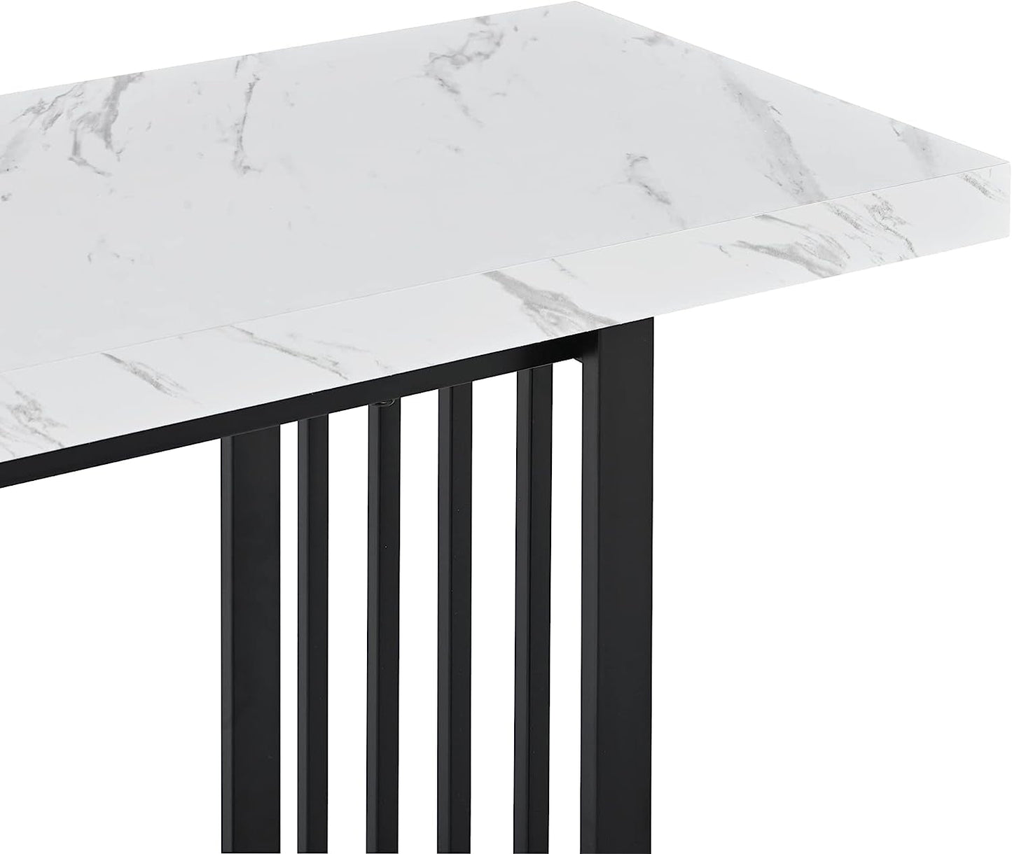Contemporary Marble Top Console Table with Storage Shelf
