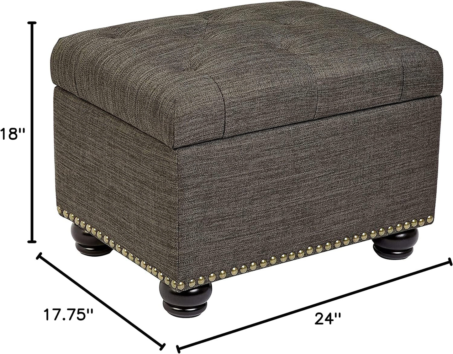 Modern Gray Ottoman with Storage Space