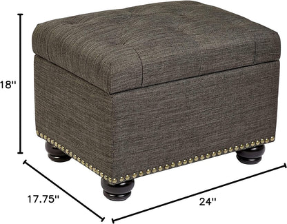 Modern Gray Ottoman with Storage Space
