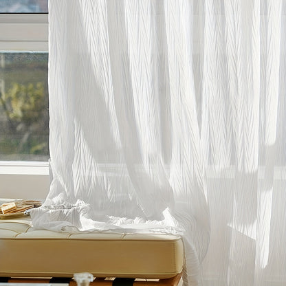 Elegant White Sheer Curtain with Rod Pocket Decor