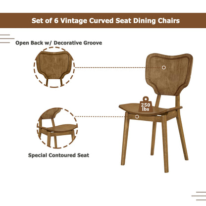 Vintage-Style Solid Wood Dining Table Set with Classic Dining Chairs for Home