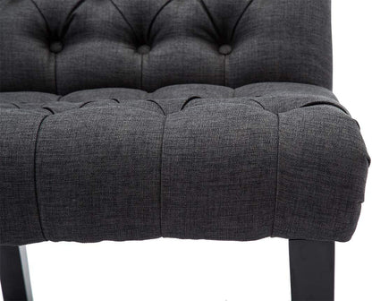 Gray Armless Accent Chair with Wood Legs
